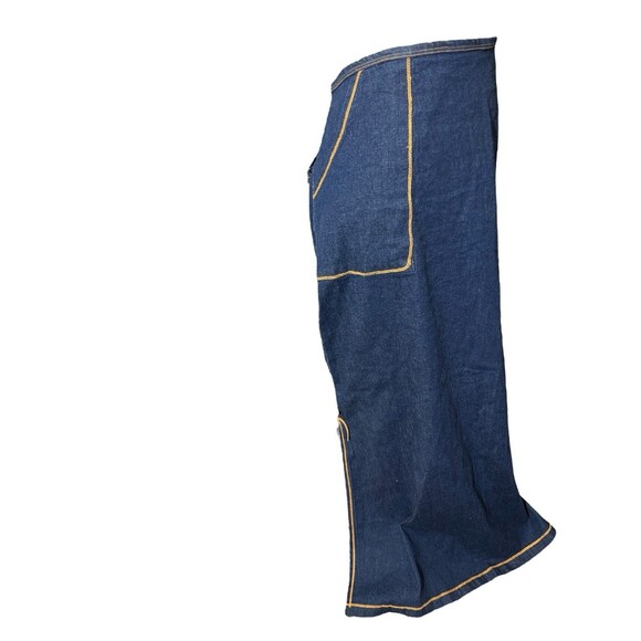 Vtg moa USA Denim Maxi Skirt 2XL Stretchy 90s Grunge Side Slit Y2K - Picture 15 of 16